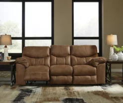 Boxberg Bark Faux Leather Reclining Sofa -Living Room Furniture Store 810519664 2
