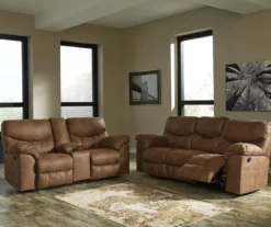 Boxberg Bark Faux Leather Reclining Sofa -Living Room Furniture Store 810519664 810519667 1