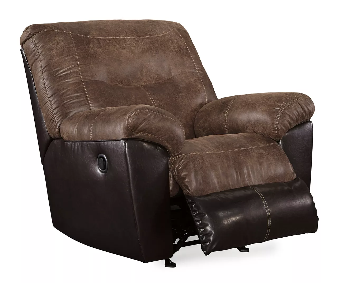 Follett Coffee Faux Leather Rocker Recliner 5 Follett Coffee Faux Leather Rocker Recliner - Image 4