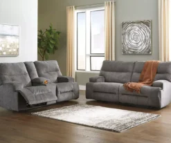 Coombs Charcoal Reclining Sofa -Living Room Furniture Store 810519707 810519691 2