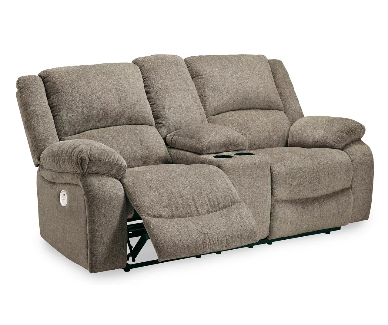Draycoll Pewter Power Reclining Console Loveseat 4 Draycoll Pewter Power Reclining Console Loveseat - Image 2