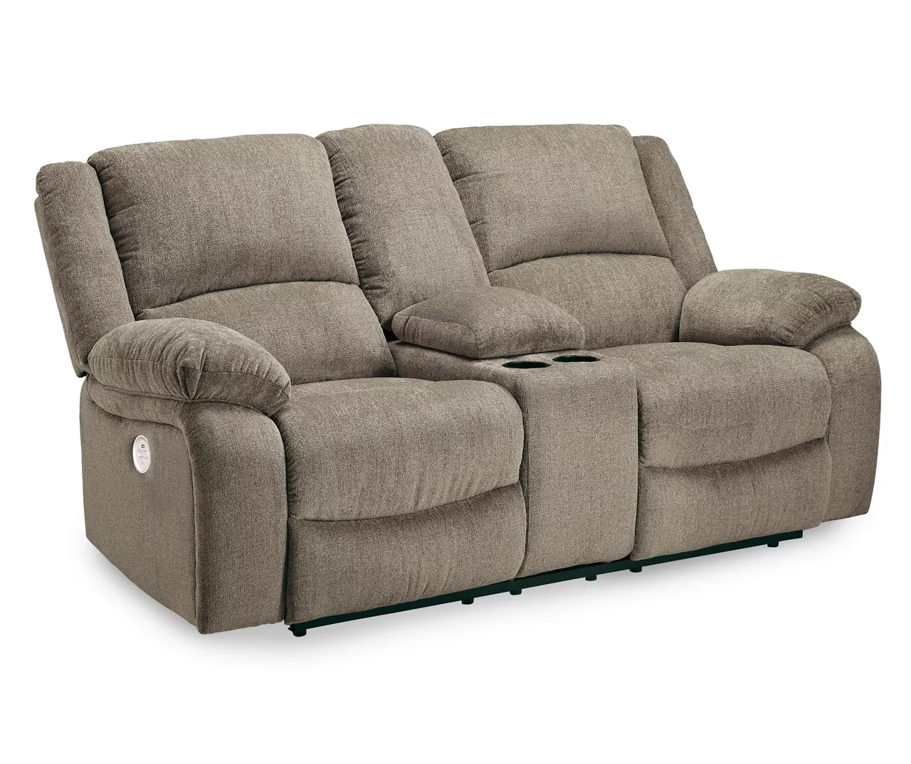 Draycoll Pewter Power Reclining Console Loveseat 3 Draycoll Pewter Power Reclining Console Loveseat