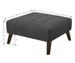 Jasper Navy Peacock Square Ottoman -Living Room Furniture Store 810519917 4