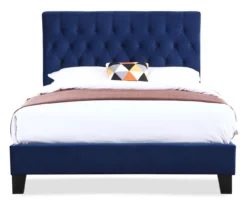 Decatur Navy Twin Upholstered Bed -Living Room Furniture Store 810519977 1