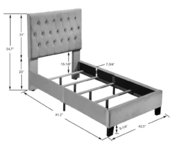 Decatur Navy Twin Upholstered Bed -Living Room Furniture Store 810519977 5