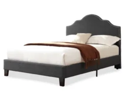 Lombard Charcoal Gray California King Upholstered Bed -Living Room Furniture Store 810519986 2