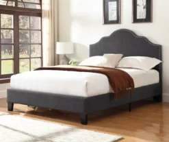 Lombard Charcoal Gray California King Upholstered Bed -Living Room Furniture Store 810519986 7