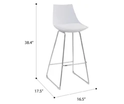 30" Thomas White Bar Stools, 2-Pack -Living Room Furniture Store 810520066 3