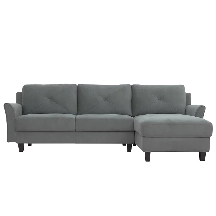 Hayward Gray Curved Arm Sectional 3 Hayward Gray Curved Arm Sectional