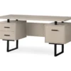 60" Taupe & Black Floating Desk -Living Room Furniture Store 810527326 2