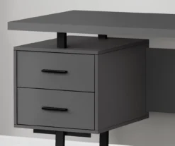 60" Gray & Black Floating Desk -Living Room Furniture Store 810527327 3
