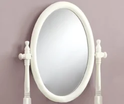 Antique White 2-Piece Mirror Vanity Set -Living Room Furniture Store 810527351 3