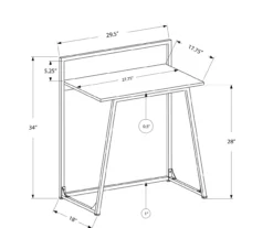 Monarch Small Space Metal Computer Desk -Living Room Furniture Store 810527352 5