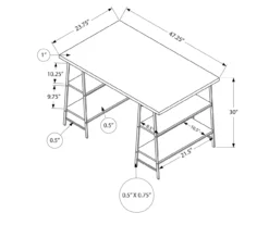 Monarch Metal 3 Tier Computer Desk -Living Room Furniture Store 810527359 5