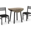 Dark Taupe & Black Metal 3-Piece Dining Set -Living Room Furniture Store 810527363 2