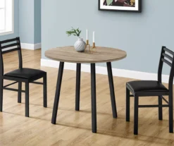 Dark Taupe & Black Metal 3-Piece Dining Set -Living Room Furniture Store 810527363 3
