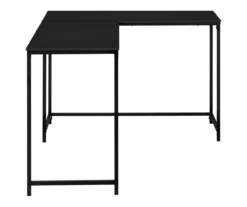 Black Metal L-Shaped Corner Desk -Living Room Furniture Store 810527369 5