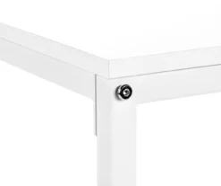 White Metal L-Shaped Corner Desk -Living Room Furniture Store 810527370 7