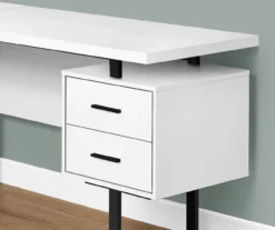 White & Black 3-Drawer L-Shaped Corner Desk -Living Room Furniture Store 810527374 3