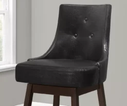 Button Tufted Faux Leather Swivel Bar Stools, 2-Pack -Living Room Furniture Store 810533438 4