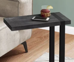 Black Reclaimed Wood Look C Side Table -Living Room Furniture Store 810533449 4