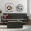Regal Gray Linen Convertible Sleeper Futon -Living Room Furniture Store 810535613 1