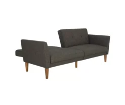 Regal Gray Linen Convertible Sleeper Futon -Living Room Furniture Store 810535613 5
