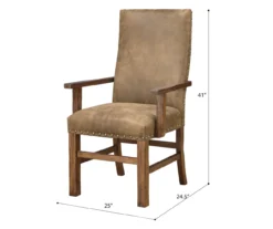 Rustic Pine & Dixie Almond Upholstered Dining Chairs, 2-Pack -Living Room Furniture Store 810535744 2