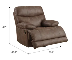 Brown Microfiber Swivel Gliding Recliner -Living Room Furniture Store 810535760 A7 1