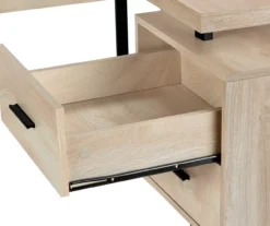 Natural Wood Look 3-Drawer L-Shaped Corner Comptuer Desk -Living Room Furniture Store 810535780 8