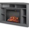 Flaxton Graphite Gray Electric Corner Fireplace Console -Living Room Furniture Store 810538183 3