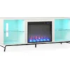 Newland White Electric Fireplace Console -Living Room Furniture Store 810538184 3