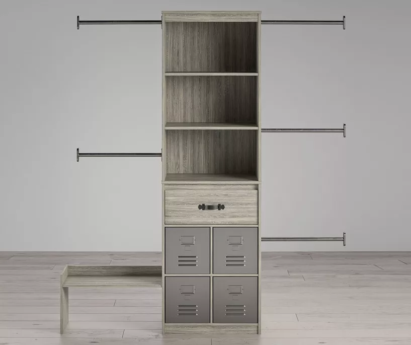 Nova Grow With Me Gray Oak Adjustable Closet Organizer 4 Nova Grow With Me Gray Oak Adjustable Closet Organizer - Image 2