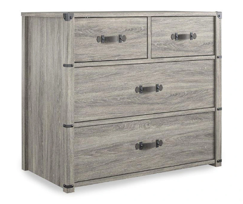 Nova Gray Oak 4-Drawer Storage Dresser 3 Nova Gray Oak 4-Drawer Storage Dresser