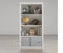 Monarch Hill Poppy Gray & White Bookcase -Living Room Furniture Store 810538207 2