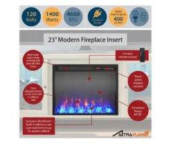 70" Intrepid Navy Deluxe Electric Fireplace Console -Living Room Furniture Store 810538244 5