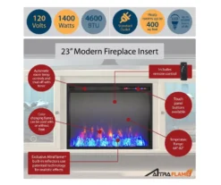 70" Intrepid Light Walnut Deluxe Electric Fireplace Console -Living Room Furniture Store 810538245 4