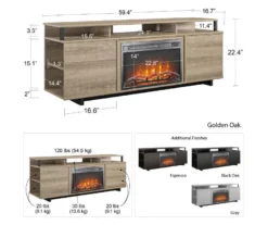 65" Himmel Espresso Electric Fireplace Console -Living Room Furniture Store 810538249 6