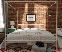 Marion White Metal King Canopy Bed 10 Marion White Metal King Canopy Bed -Living Room Furniture Store 810538376 2