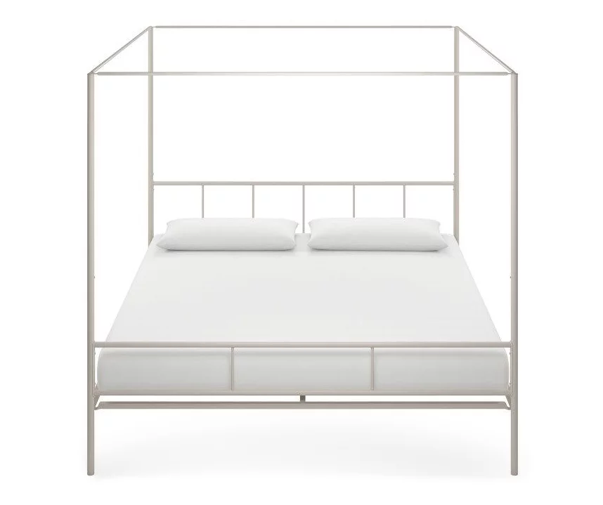 Marion White Metal King Canopy Bed 6 Marion White Metal King Canopy Bed - Image 4