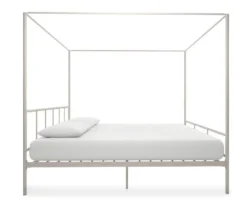 Marion White Metal King Canopy Bed 12 Marion White Metal King Canopy Bed -Living Room Furniture Store 810538376 5