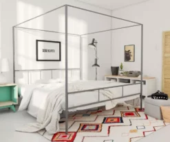 Marion Dark Gray Metal King Canopy Bed -Living Room Furniture Store 810538378 1