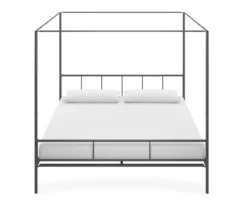 Marion Dark Gray Metal King Canopy Bed -Living Room Furniture Store 810538378 4