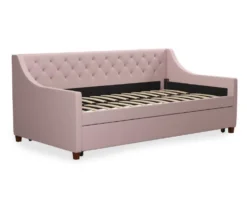 Her Majesty Light Pink Linen Daybed & Trundle 13 Her Majesty Light Pink Linen Daybed & Trundle -Living Room Furniture Store 810538395 6