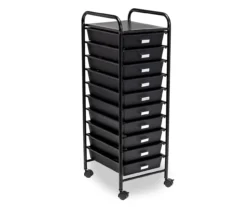 Black Metal 10-Drawer Rolling Storage Cart 9 Black Metal 10-Drawer Rolling Storage Cart -Living Room Furniture Store 810539916 3