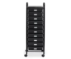Black Metal 10-Drawer Rolling Storage Cart 10 Black Metal 10-Drawer Rolling Storage Cart -Living Room Furniture Store 810539916 4