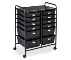 Black Metal 12-Drawer Rolling Storage Cart 10 Black Metal 12-Drawer Rolling Storage Cart -Living Room Furniture Store 810539917 3