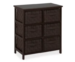 Black 6-Drawer Woven Strap Chest -Living Room Furniture Store 810539930 3