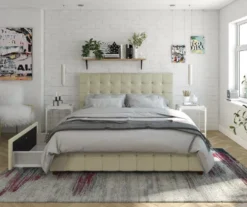 CosmoLiving Elizabeth Velvet Storage Bed -Living Room Furniture Store 810540949 1