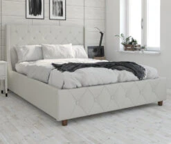 CosmoLiving Mercer Wingback Linen Bed -Living Room Furniture Store 810540991 1